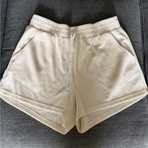 SHEIN Curve Cream High Rise Knit Shorts Size 0XL